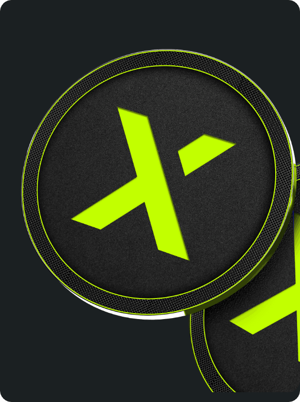 The Felix X mark on a black coin